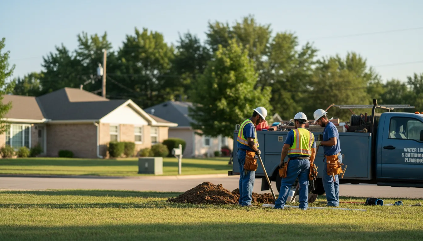 Residential water line and bathroom plumbing service in Tupelo, OK